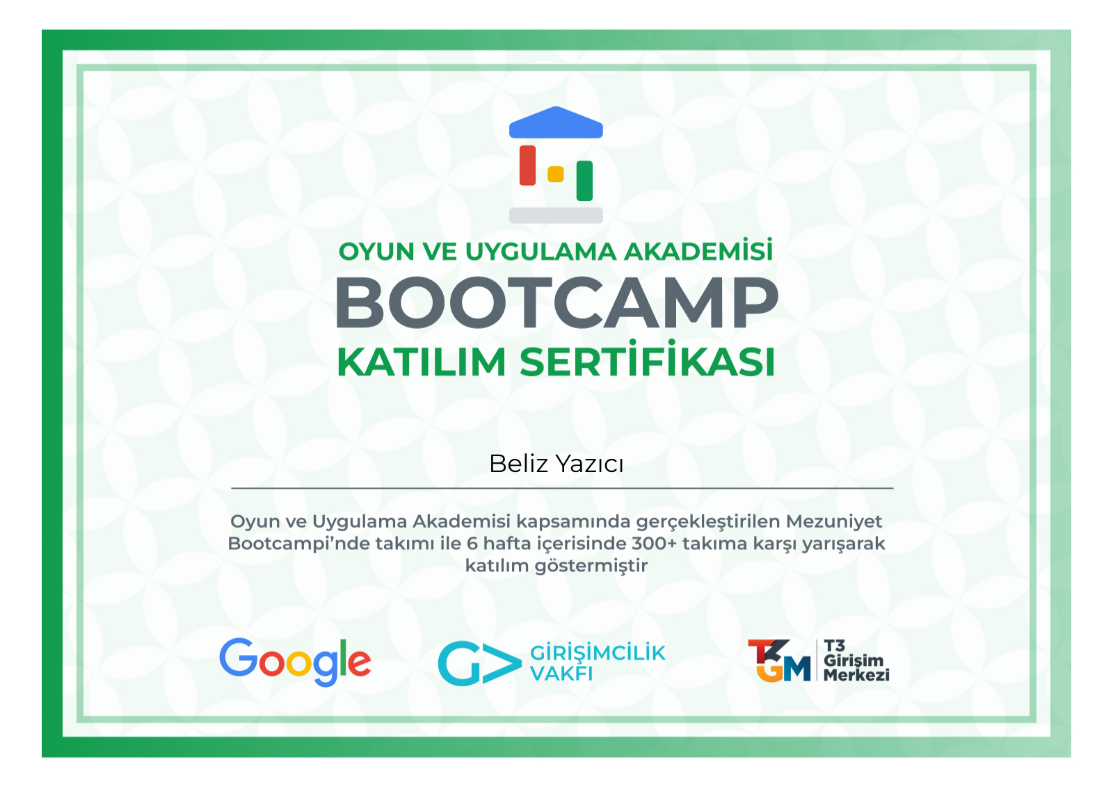Bootcamp Certificate